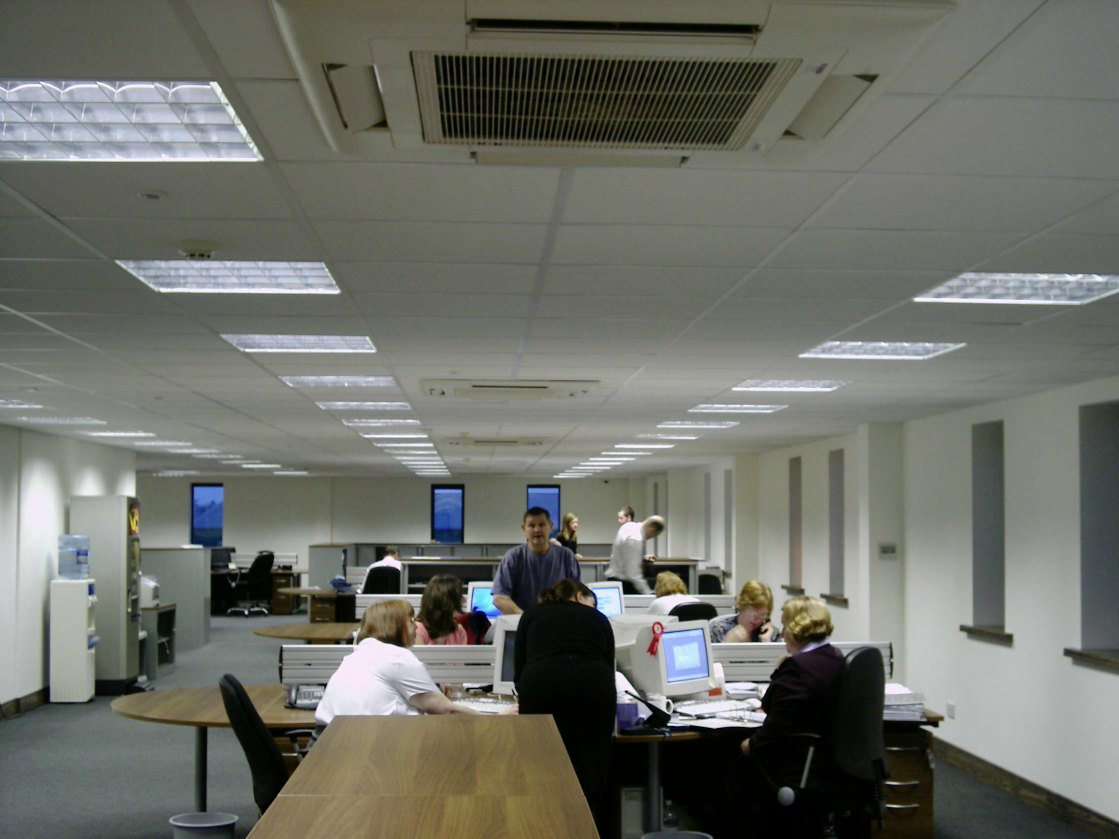 ceiling based air conditioning system installed in an office.